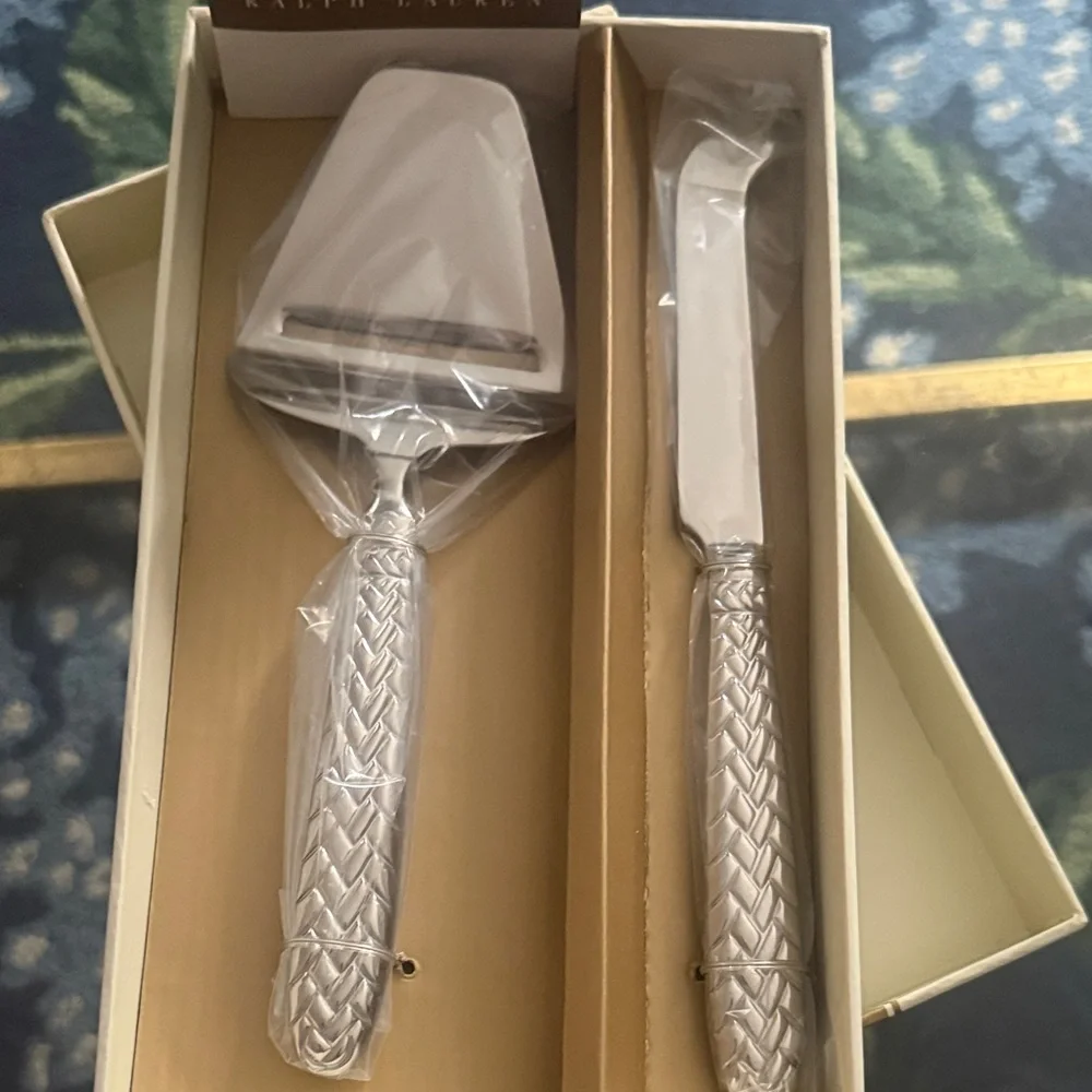 Ralph Lauren Equestrian Silver Cheese Knife and Slicer Set